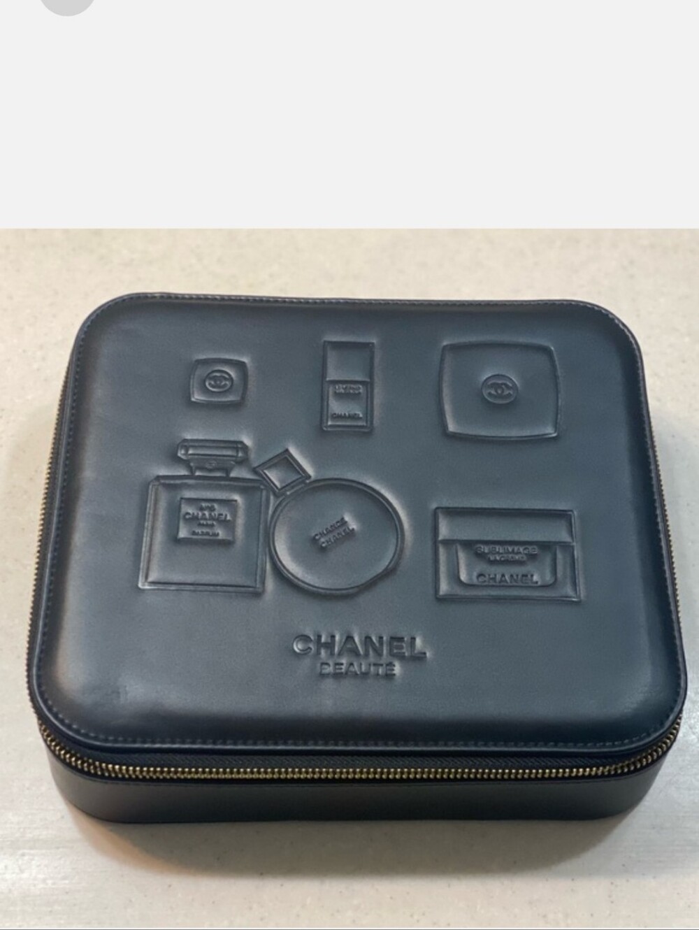 Black Embossed Cosmetic Case